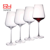 Copas de Vino de Cristal Transparente, Copas para Vino Blanco, Juego de Copas para Vino Tinto