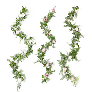 Guirlande de pivoines artificielles 100cm 200cm, fleurs en soie, décoration de mariage et de maison, style naturel, ornement réutilisable - Product Image 1