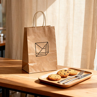 Sacs cadeaux en papier carton recyclable avec poignées, impression de logo personnalisée, écologiques, pour les fêtes et l'emballage alimentaire