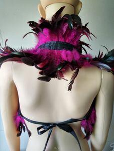 Chal de Plumas de Lujo, Estilo Gótico Punk, Capa de Plumas Naturales, Chal de Plumas para <span class=keywords><strong>Mujer</strong></span>, <span class=keywords><strong>Disfraz</strong></span> para Halloween, Cosplay, Espectáculos - Product Image 2