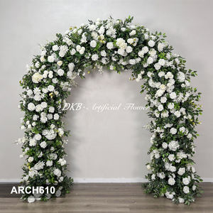 Fondo de Escenario para Bodas, Arco de Flores Artificiales de Seda Blanca, Rosas Hechas a Mano, Alta Simulación, Decoración para Acción de Gracias y Graduación - Product Image 2