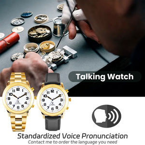 Maujoy rõ ràng và to giọng Mỹ Tiếng Anh Mens Braille Đồng hồ đeo tay kỹ thuật số nói chuyện đồng hồ nói thời gian cho người mù - Product Image 4