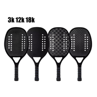Raquette de beach tennis JAS, prix usine, nouvelle arrivée, fibre de carbone 12K, fibre de verre, surface rugueuse, forme de pagaie diamant professionnelle