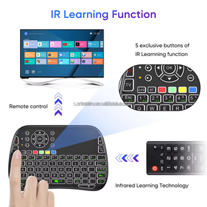 M9 <span class=keywords><strong>Keyboard</strong></span> Mini lampu latar 7 warna 300mAh 2.4G, <span class=keywords><strong>Mouse</strong></span> udara nirkabel Remote pintar untuk proyektor PC Android ponsel TV pintar - Product Image 2