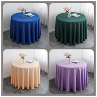 Nappe ronde blanche de polyester de mariage dinant la nappe de couverture de table de Spandex pour des événements partie