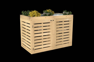 Custom Garden Wood Dustbin Hideaway Garbage Trash Can Storage Shed Rubbish Cover Double Wooden Lockable <strong>Wheelie</strong> <strong>Bin</strong> Storage - Product Image 5