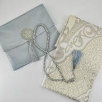 Tapis de Prière Musulman Rose de Voyage avec Tasbih, Sac en Shantung, Lavable – Idéal Maison ou Cadeau pour Mère, Famille, Aïd Moubarak, Ramadan