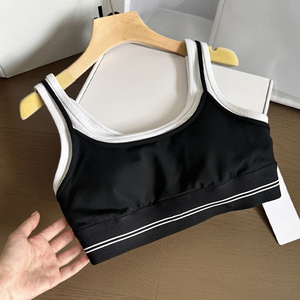 Tùy Chỉnh Mùa Hè Phù Hợp Với 2 Mảnh Tập Yoga Phụ Nữ Sọc Vuông Cổ Eo Cao Váy Mỏng Với Quần <span class=keywords><strong>Short</strong></span> Nữ Hoạt Động Trang Phục - Product Image 3