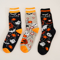 Chaussettes Unisexe Mi-Mollet d'Halloween à Motif Citrouille et Fantôme, Chaudes et Respirantes pour Automne Hiver, Nouveauté pour les Fêtes de Noël
