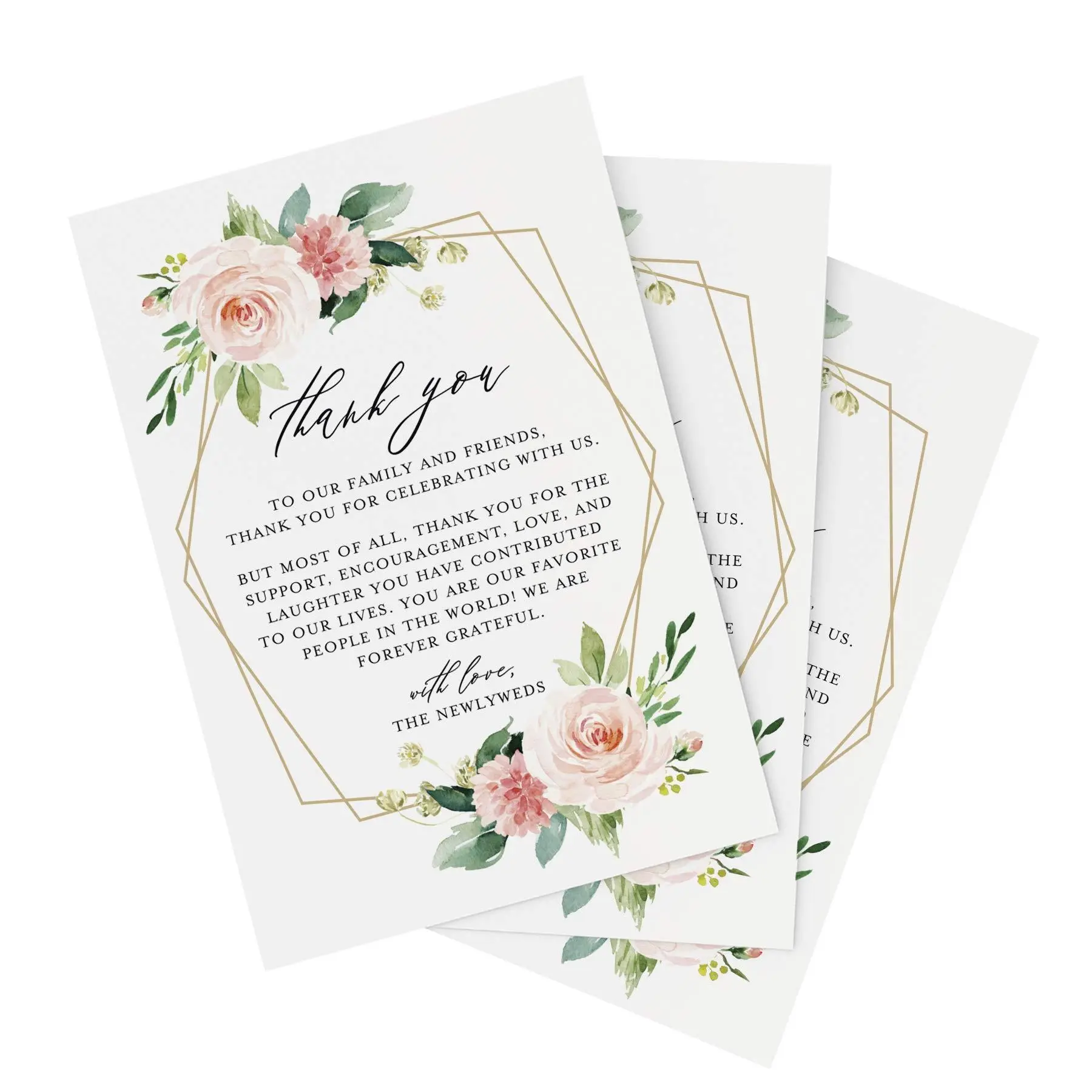 Individuelles exquisites Papier Handwerk einfacher Stil Hochzeit Gelübde Grußkarte Hochzeit Verlobung Einladungskarten