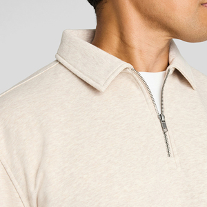 Mens 1/4 <b>Zip</b> Neck Sweat Top Heavyweight Cotton Fleece Quarter <b>Zip</b> Pullover Gots Certified Oem Custom Logo Private Label - Product Image 4