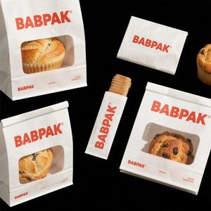 Custom Printed Greaseproof Food Grade Brown Kraft Paper Takeaway <b>Bags</b> for Burger Bakery Packaging Kraft paper <b>bread</b> <b>bags</b> with he - Product Image 2