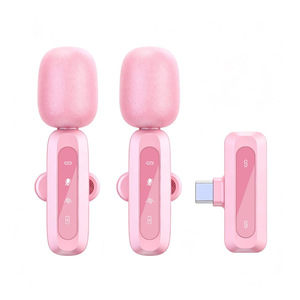 Microphone cravate sans fil rechargeable J3 1 émetteur 2 récepteurs, mini, avec réduction intelligente du bruit, pour diffusion en direct en extérieur - Product Image 1