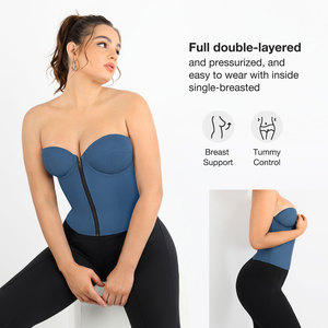 2023 nouveau Design contrôle du ventre avec dos avec cordon de serrage poitrine soulever fermeture éclair taille formateur Corset haut pour femme - Product Image 4