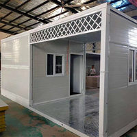 Contenedor de envío económico de 20 pies, casa plegable personalizada de dos pisos, paquete plano, Villa diseñada con material de panel sándwich