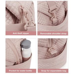 Fashion Women Travel Luggage Bag <b>Large</b> Weekend Overnight Bag Pink Nylon Yoga <b>Mat</b> Bag - Product Image 5