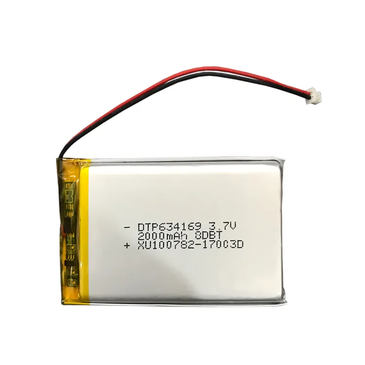 lithium li-polymer-batterie 2000 mah dtp634169 3,7 v lithiumbatterien wiederaufladbar mit kc