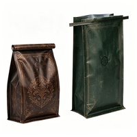 Sacs à café personnalisés en gros avec impression, pour grains et poudre de café, fond carré, en aluminium, emballage pour café avec fermeture à lien métallique