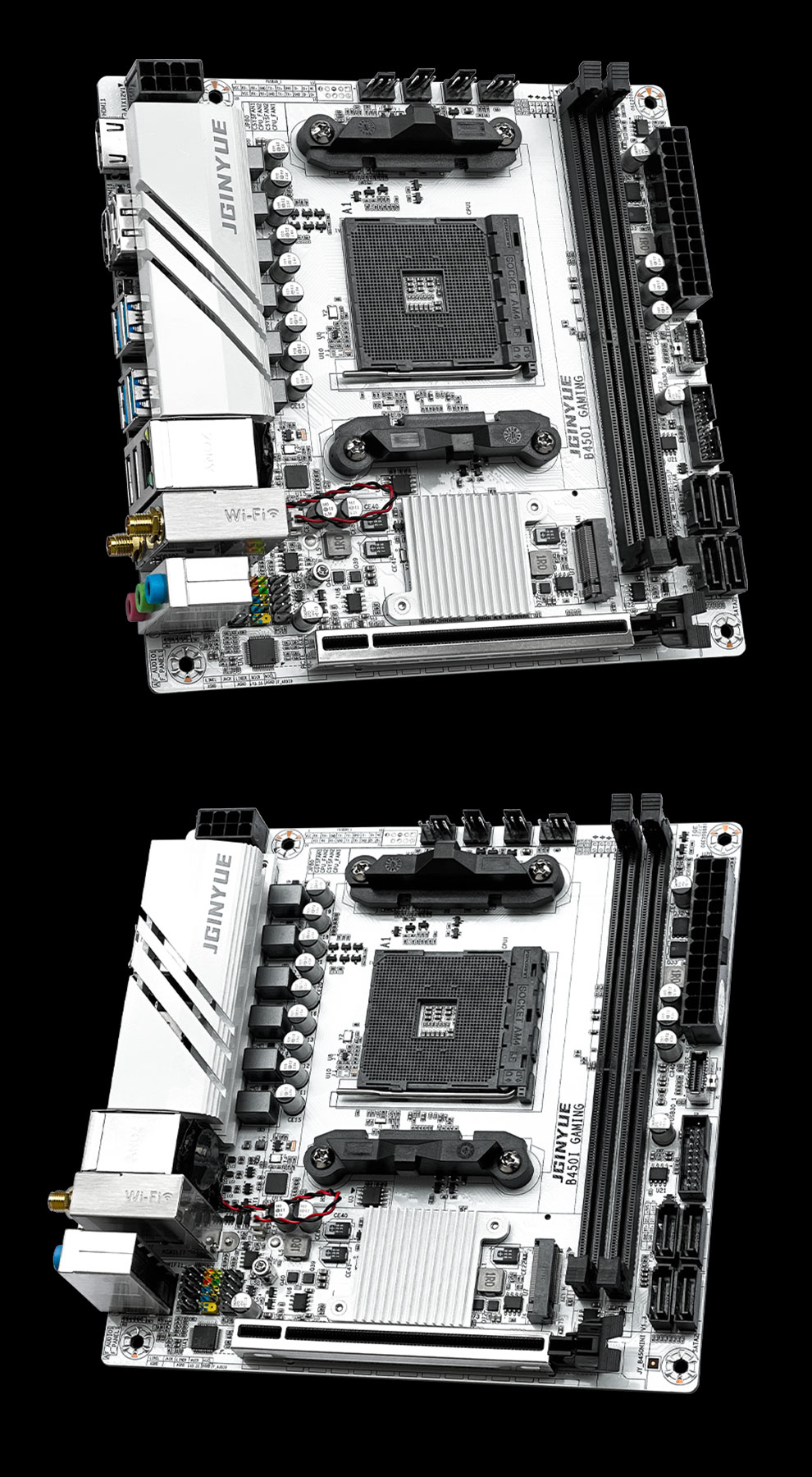 JGINYUE B450I PLUS ARGB Mini ITX Motherboard, Supports 2000-5000