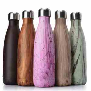 Bouteille d'eau isotherme sport en acier inoxydable de 500 ml, sans BPA, personnalisée, en forme de Coca-Cola, avec motif bois, type bowling - Product Image 3
