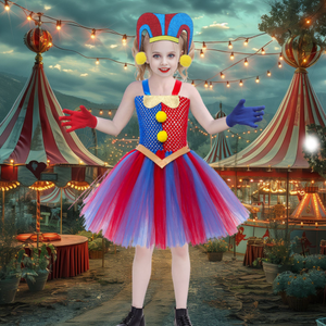 Haute qualité chaude pâques fête des enfants <span class=keywords><strong>Halloween</strong></span> numéro magique cirque <span class=keywords><strong>Clown</strong></span> <span class=keywords><strong>Costume</strong></span> pour <span class=keywords><strong>Halloween</strong></span> filles école centre commercial Cos <span class=keywords><strong>Costume</strong></span> - Product Image 6