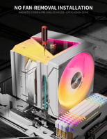 Refroidisseur CPU ARGB upHere avec 8 caloducs, double ventilateur PWM 120 mm, refroidisseur d'air pour processeur compatible Intel LGA 1700 1851 1200 AMD AM5 AM4, pour boîtier de jeu