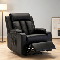 Fauteuil inclinable individuel en cuir PU pour home cinéma, avec repose-pieds et poche de rangement