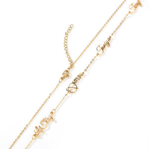 Uwin-Gargantilla de acero inoxidable con letras del zodiaco, collar con nombre personalizado, chapado <span class=keywords><strong>en</strong></span> oro, joyería para mujer - Product Image 3