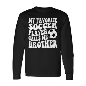 Mon t-shirt à manches longues « Mon joueur de football préféré m'appelle frère » - Product Image 2