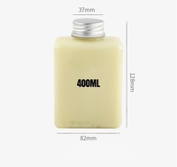 Bouteille carrée en PET jetable de 400 ml (14 oz) avec bouchon à vis en plastique épaissi pour thé à bulles, café, soda, boisson, jus