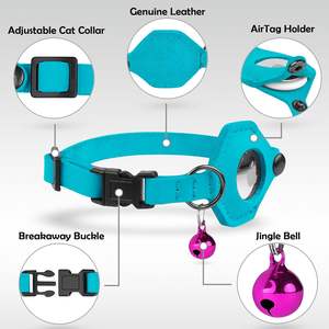 Haute qualité <span class=keywords><strong>OEM</strong></span> Airtag Mini GPS Tracker moderne en nylon réfléchissant collier pour animaux de compagnie pour chats chiens avec rivet décoratif utilisation de sécurité pour animaux de compagnie - Product Image 6