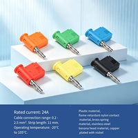 Connecteur d'alimentation empilable de type nouveau, sans soudure, à connexion rapide, en laiton, avec isolation PA6, certifié RoHS, fiche banane 4 mm, courant élevé 24 A