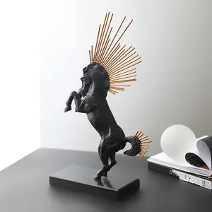 Atacado animal escultura de metal corrida, cavalo bronze escultura decoração ferro fundido moderno estátua do cavalo arte casa