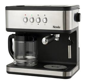 Machine à <span class=keywords><strong>café</strong></span> expresso et à filtre 2 <span class=keywords><strong>en</strong></span> 1, 20 bars de pression, réservoir de 1,5 L, 1850 W, système double, avec mousseur à lait, finition mate - Product Image 1