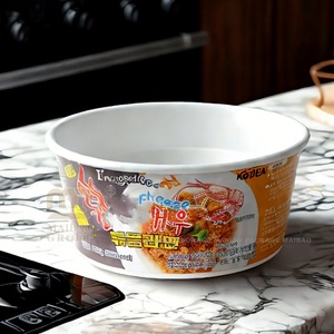 Nouveau design de bols en papier biodégradables jetables carrés ronds et chauffables kraft étanches pour la salade <span class=keywords><strong>Poke</strong></span> nouilles pain autres aliments - Product Image 1