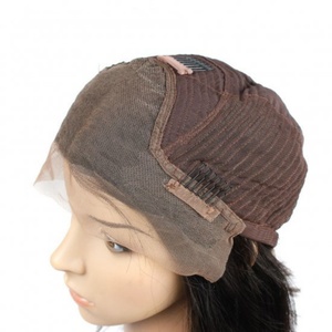 Large Stock Fast Shipping Wholesale Half <b>Lace</b> Bob <b>Wig</b> Straight. #1b Virgin Hair - Product Image 6