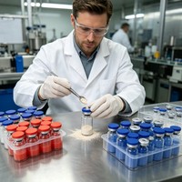 Poudre de peptide de cuivre bleu GHK-Cu 99% de la marque WV (Tripeptide de cuivre-1), matière première cosmétique avec COA et MSDS