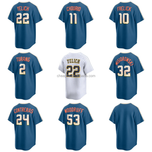 Nouveauté Maillot <span class=keywords><strong>de</strong></span> baseball des Milwaukee Brewers pour hommes et enfants # 22 Christian Yelich # 10 Sal Frelick # 11 Vêtements <span class=keywords><strong>de</strong></span> softball Chourio - Product Image 1