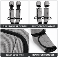 Masseur de jambes gris avec 3 intensités, 6 modes, double chaleur et enveloppe ajustable pour la relaxation des mollets et des cuisses