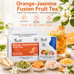 Thé aux fruits FD Fusion Orange <span class=keywords><strong>Jasmin</strong></span> avec cubes de kiwi, pêche et ananas lyophilisés - Product Image 2