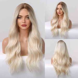 Peluca Europea y Americana con Forma de Ocho, Degradado Platino, Parte Media, Fibra de Alta Temperatura sin Llama, 100% Fibra Sintética - Product Image 3