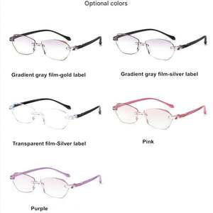 Gafas de Lectura con Logotipo Personalizado 2025, Montura sin Aro con Corte de Diamante, Ultraligeras, Anti Luz Azul, para Mujer - Product Image 6