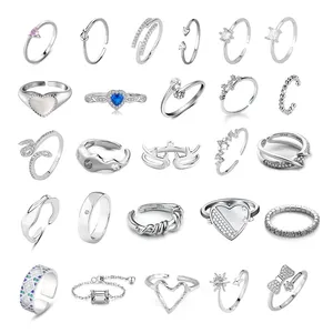 MOYU 2022 Fashion Silver Finger Rings Set Fine Jewelry 925 Sterling Silver Ring For Women Girls Factory Wholesale Price