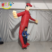 Costume de marche de marionnette gonflable Performance d'éclairage Costume d'homme de pizza gonflable Marionnette de costume