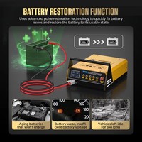 AUTOOL EM355 Testeur de batterie de voiture portable compatible multi-marques et onduleur d'alimentation 110V/220V pour la programmation des batteries EFB et GEL