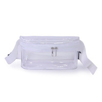Sac banane unisexe transparent en PVC avec fermeture éclair étanche, personnalisable avec logo, idéal pour les sports de plein air et les voyages, taille ajustable