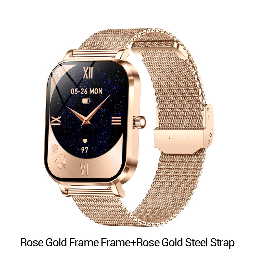 Rose Gold Frame Frame+Rose Gold Steel Strap