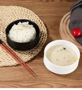 Bol à soupe en plastique, texture pierre, incassable, résistant à la chaleur, en PP épaissi, noir et blanc, bol droit pour la maison, les restaurants et les hôtels - Product Image 5