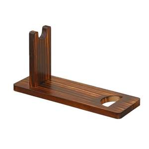 Porte-vin en bois moderne, forme rectangulaire, bois massif durable, rangement pour bouteilles, pour comptoir de bar, décoration de fête - Product Image 1