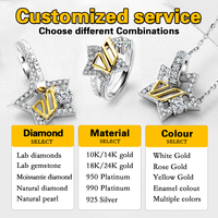 Collier pendentif en or jaune 18 carats, 14 ou 10 carats, collier de diamants de laboratoire de princesse de 1 à 3 carats, collier de diamants VVS1 DEF CVD
